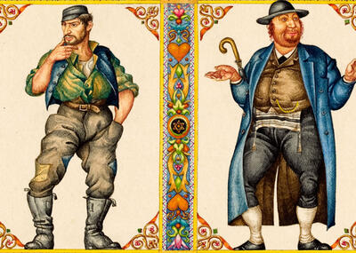 The Four Sons Illustration of two men, the simple son and the son who does not know to ask.