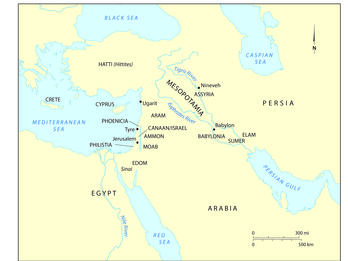Map of Near East with English labels.