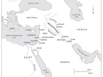 Map of Near East with English labels.