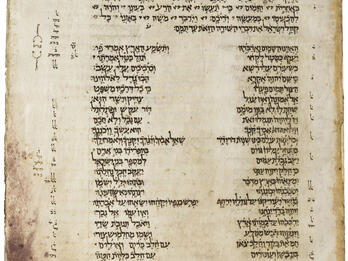 Manuscript page of Hebrew text in two columns.