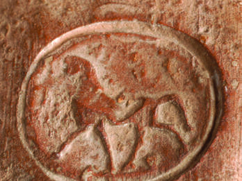 Seal Impression with Prancing Horse Oval seal impression of horse.