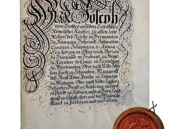 Page of German text with seal.