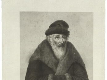 Portrait of R. Akiva Eger Portrait of bearded man wearing a fur coat.