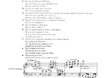 Sheet music featuring French text above staff.