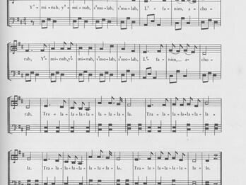 Sheet music with transliterated Hebrew lyrics and Hebrew and English text at bottom. 