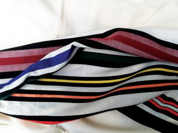 B’nai Or Prayer Shawl Prayer shawl woven with bands of vibrant colors.