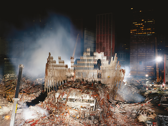 The South Tower Photograph of partially demolished building.