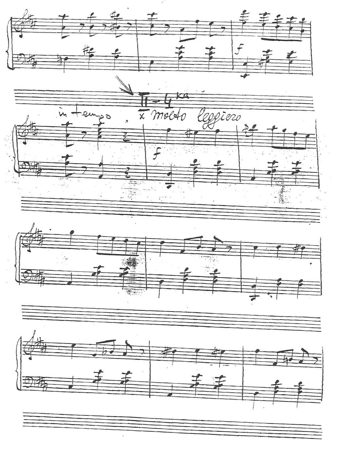 Page of handwritten sheet music.