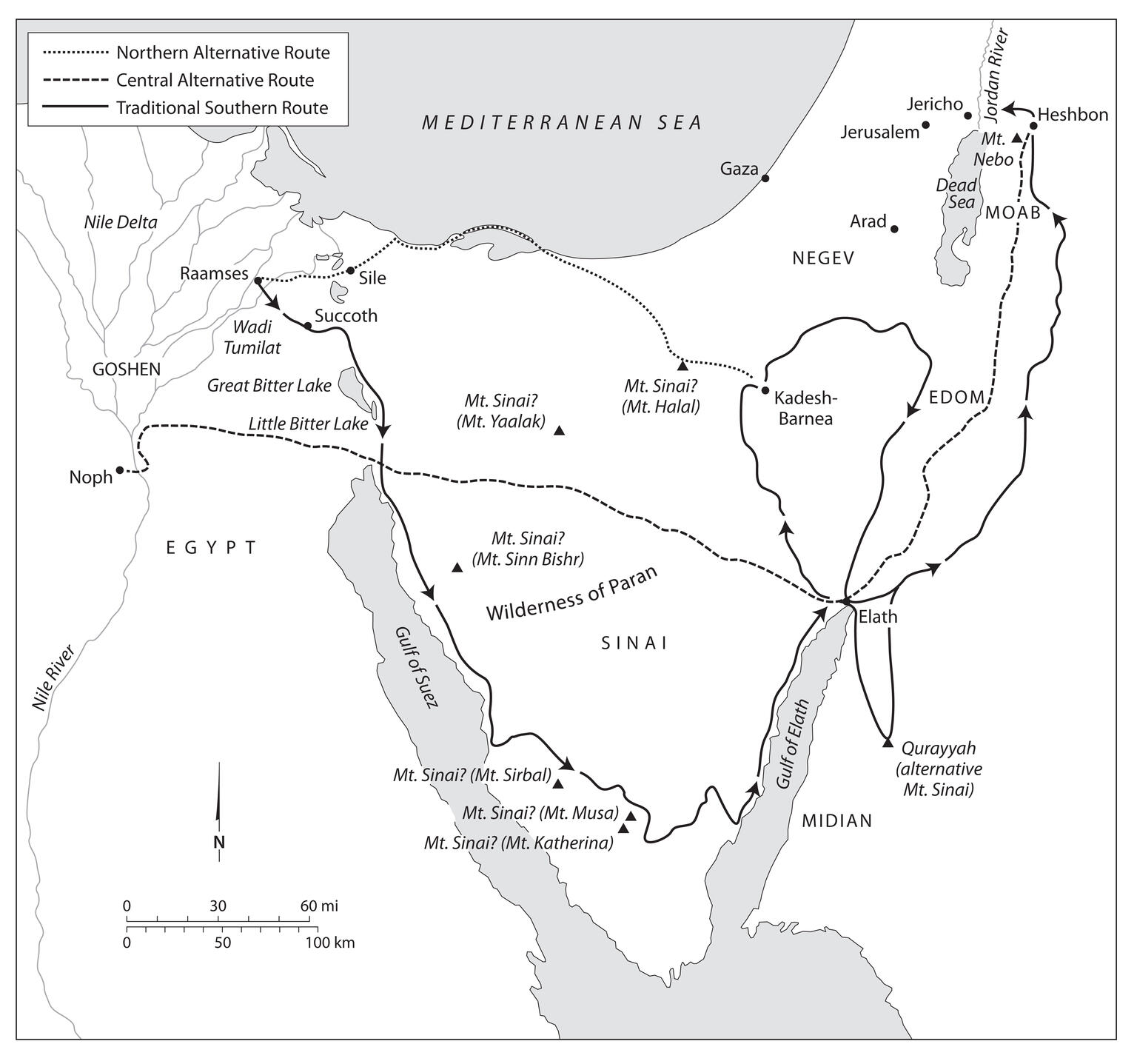 Map of Egypt and Middle East. 