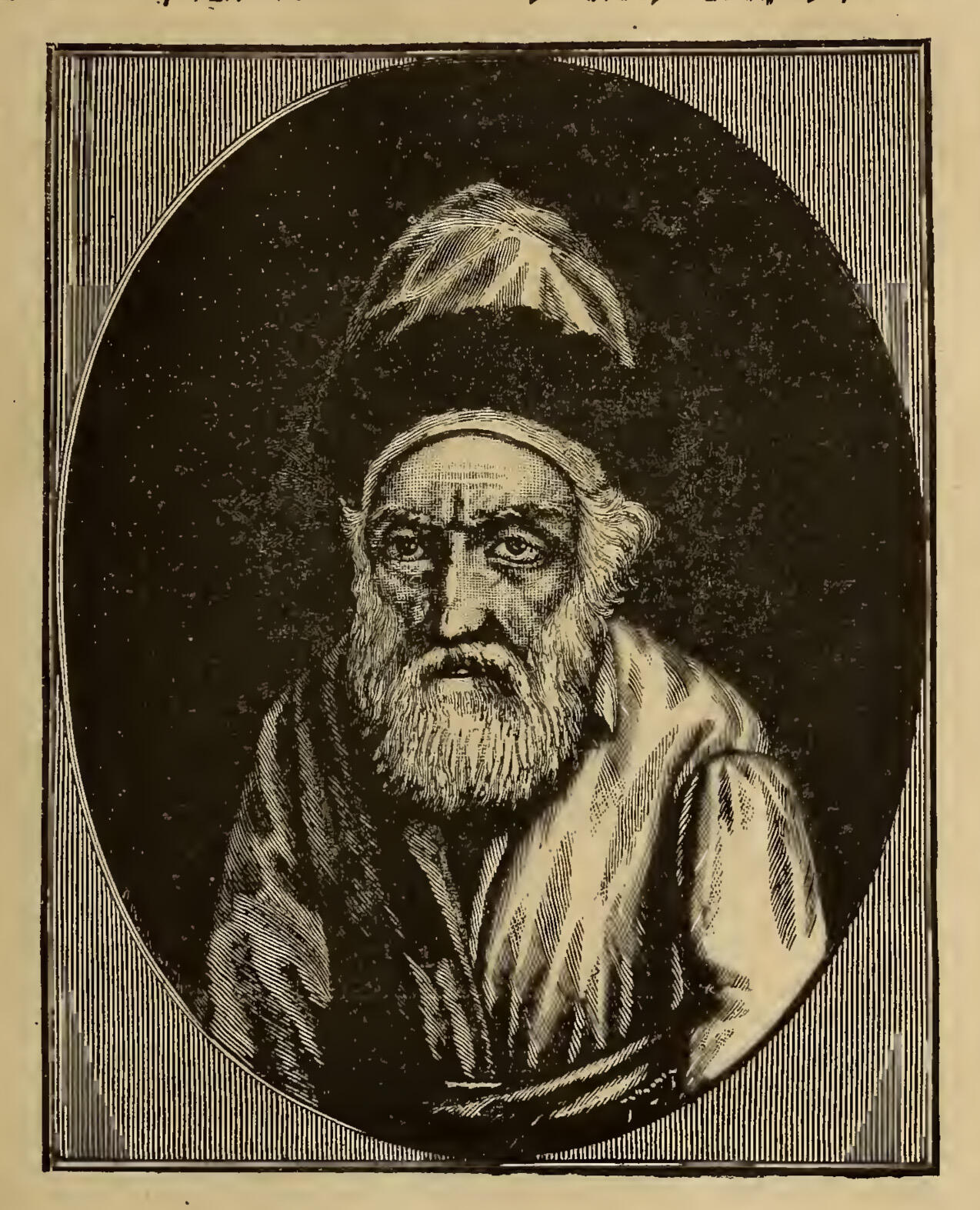 Portrait drawing of man with long beard. Portrait drawing of man with long beard.