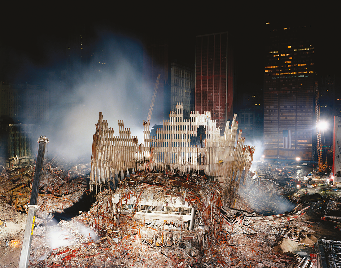 Photograph of partially demolished building.