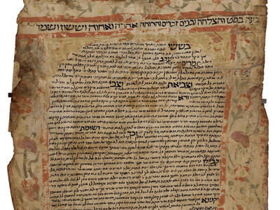 Page of Aramaic text with floral border.