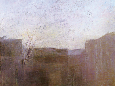 Painting of cityscape. 